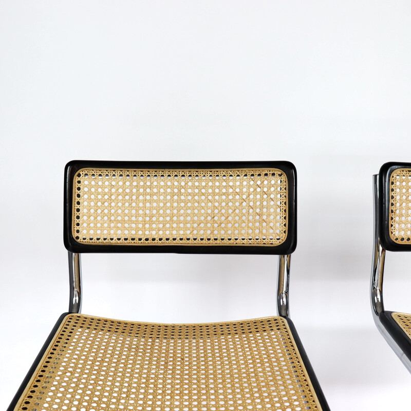 Pair of vintage bar stools S32 by Marcel Breuer, 1980
