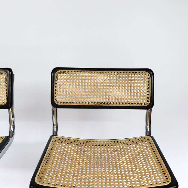 Pair of vintage bar stools S32 by Marcel Breuer, 1980