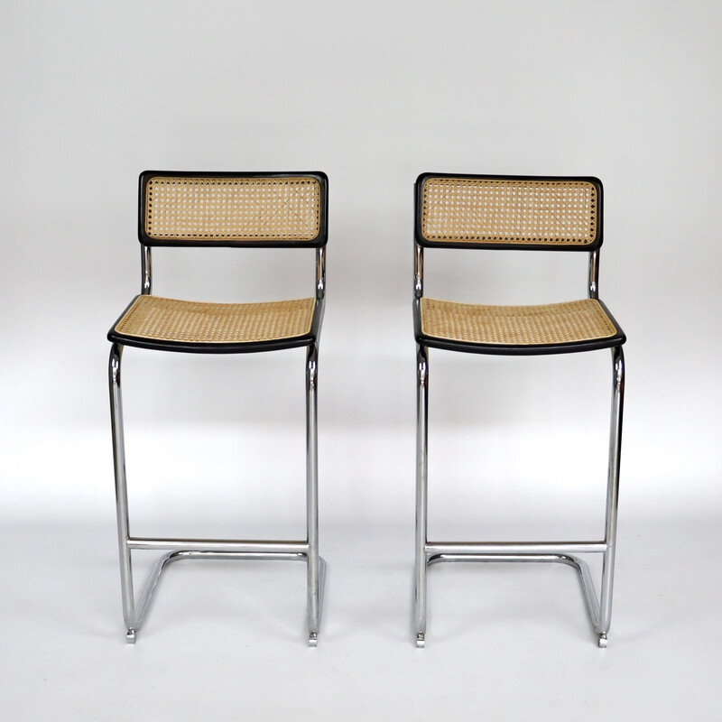 Paar Vintage-Barhocker S32 von Marcel Breuer, 1980