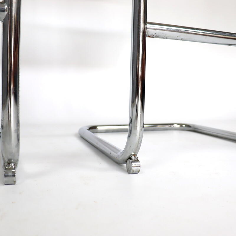 Pair of vintage bar stools S32 by Marcel Breuer, 1980