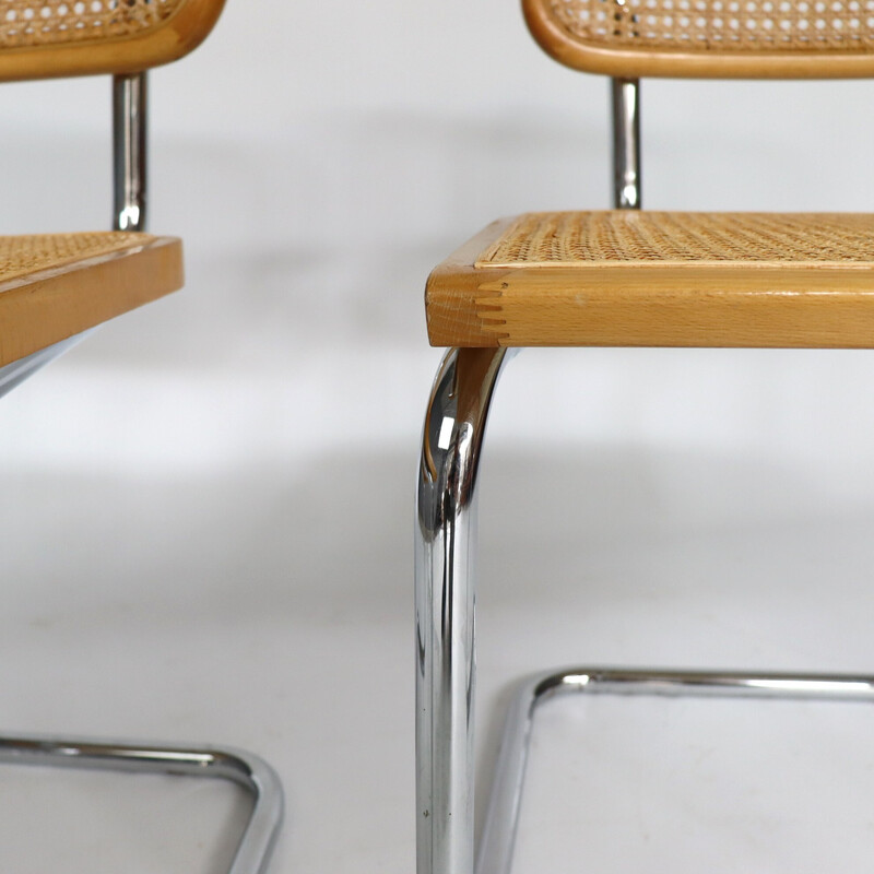 Pair of vintage B64 chairs by Marcel Breuer, Italy 1980