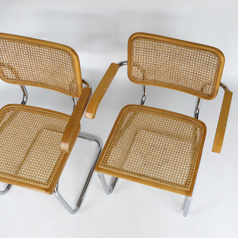 Coppia di sedie vintage B64 di Marcel Breuer, Italia 1980