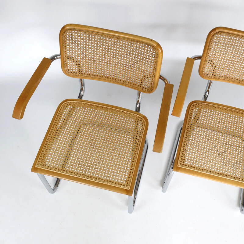 Paire de chaises vintage B64 par Marcel Breuer, Italie 1980