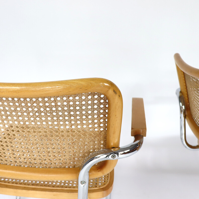 Pair of vintage B64 chairs by Marcel Breuer, Italy 1980