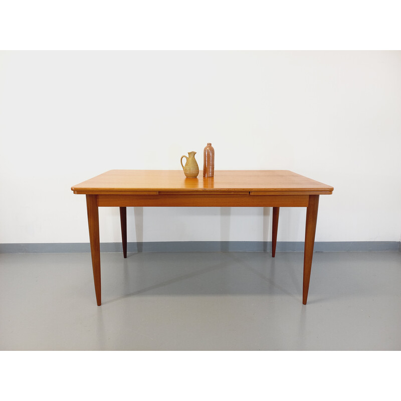 Vintage teak table with extensions, 1950-1960