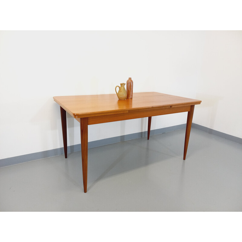 Vintage teakhouten tafel met verlengstukken, 1950-1960