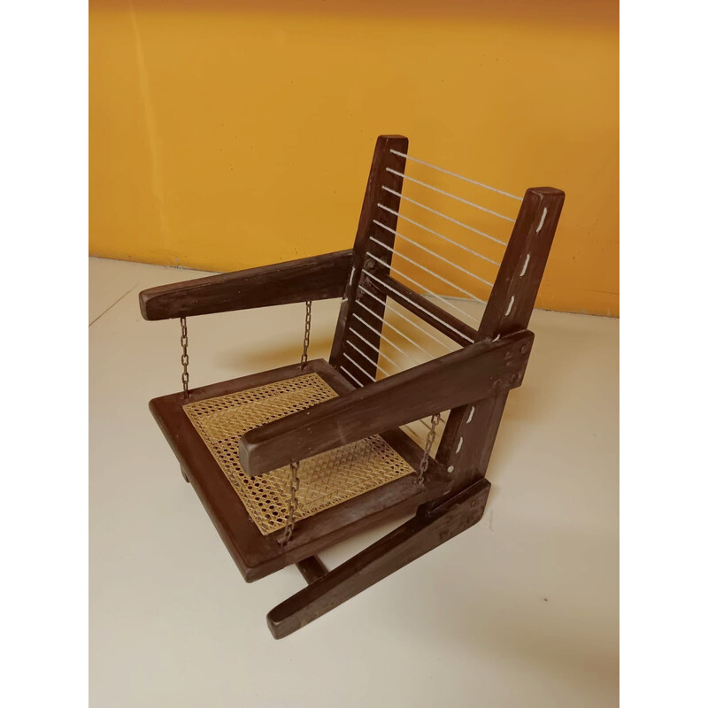 Poltrona vintage Pj-Si-07-A de Pierre Jeanneret, 1956