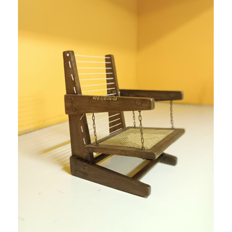 Fauteuil vintage Pj-Si-07-A par Pierre Jeanneret, 1956