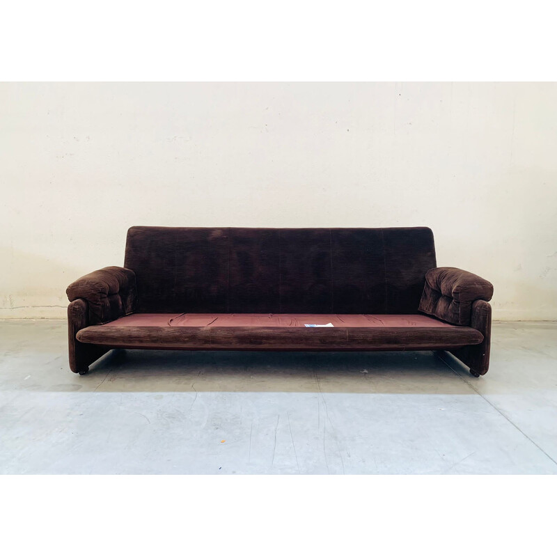 Vintage brown corduroy living room set by Coronado and Tobia Scarpa for B and B, Italy 1970