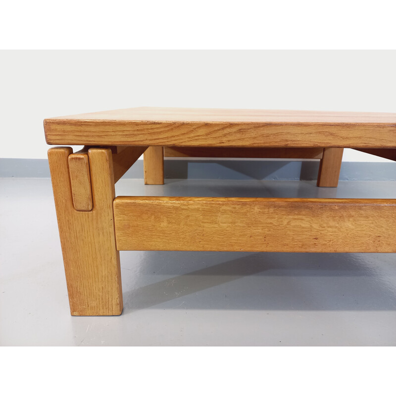 Vintage solid oakwood coffee table, 1960-1970