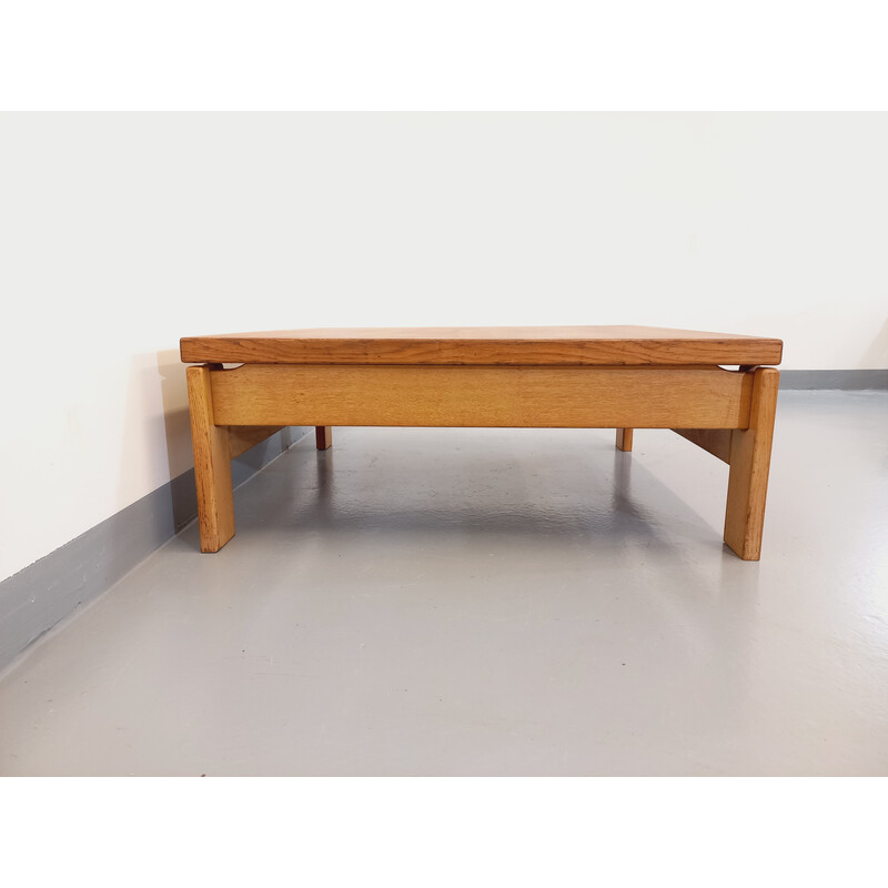 Vintage solid oakwood coffee table, 1960-1970