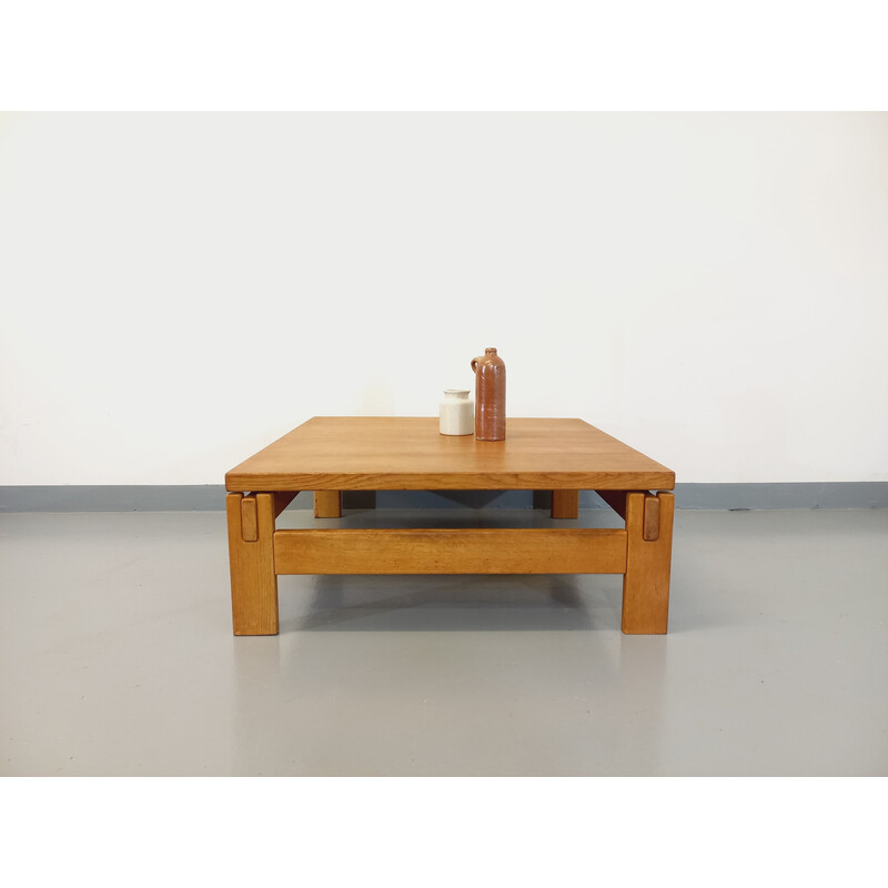 Vintage solid oakwood coffee table, 1960-1970