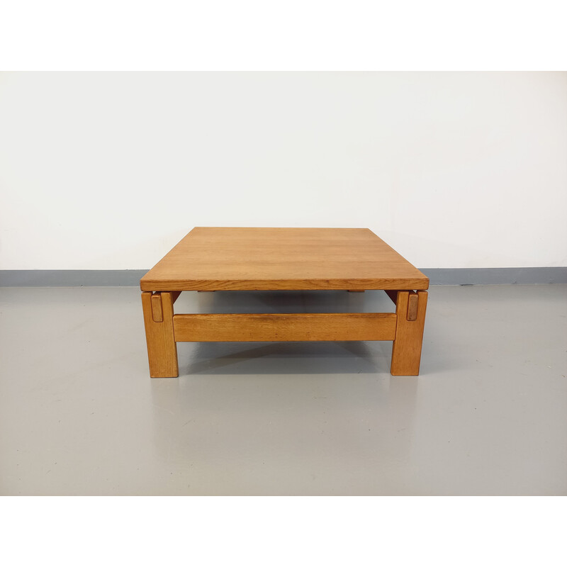 Vintage solid oakwood coffee table, 1960-1970