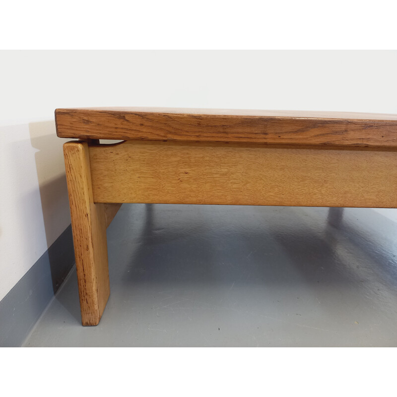 Vintage solid oakwood coffee table, 1960-1970