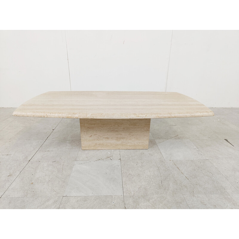 Vintage travertine coffee table, Italy 1970