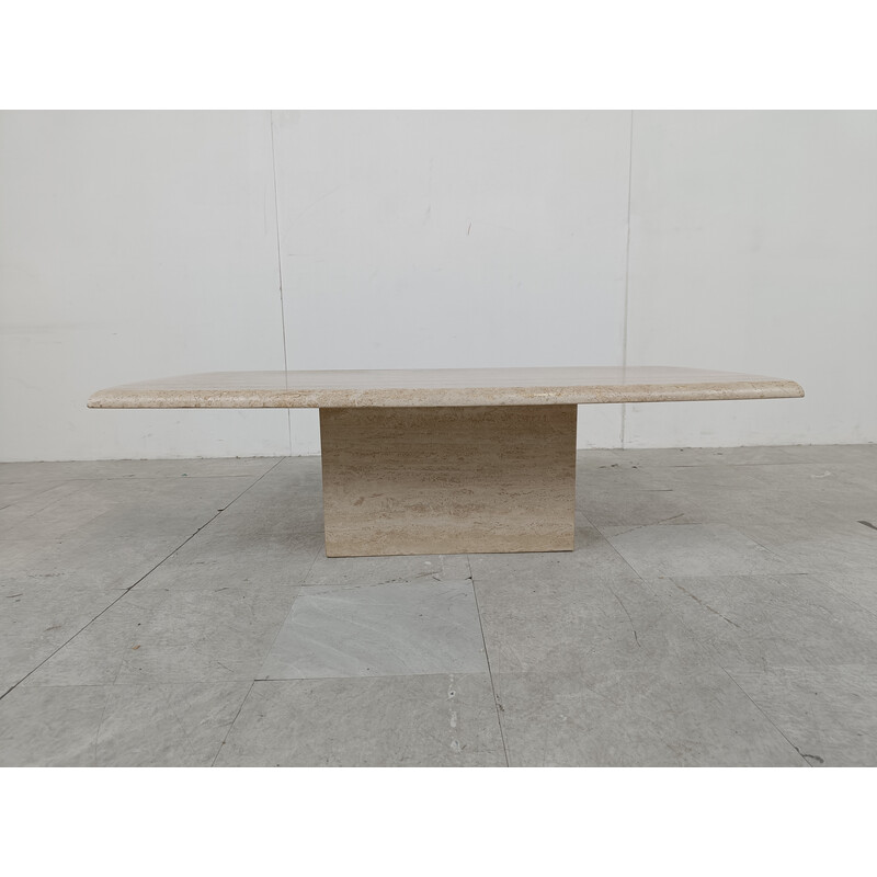 Vintage travertine coffee table, Italy 1970