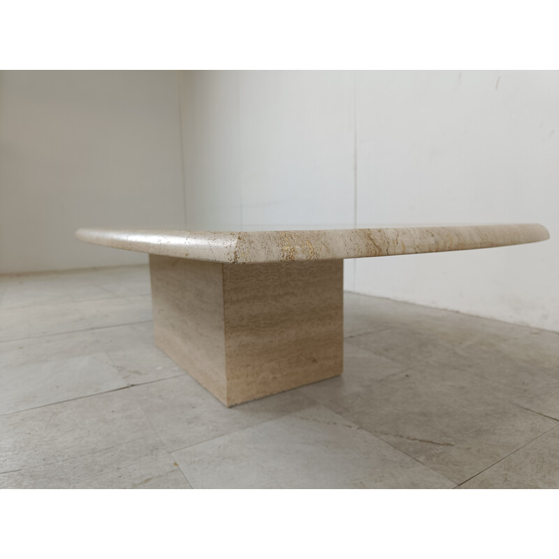 Vintage travertine coffee table, Italy 1970