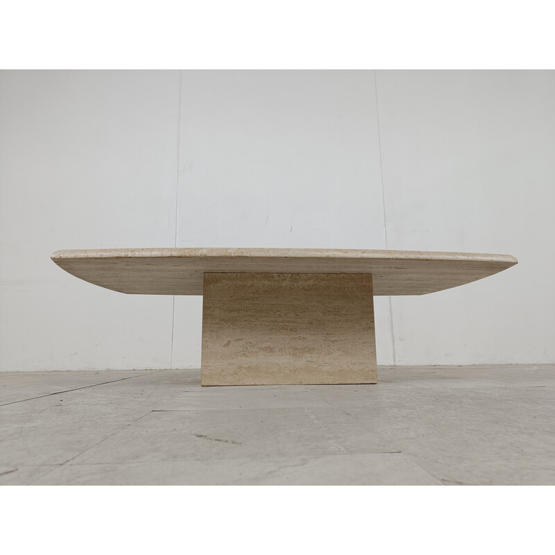 Vintage travertine coffee table, Italy 1970