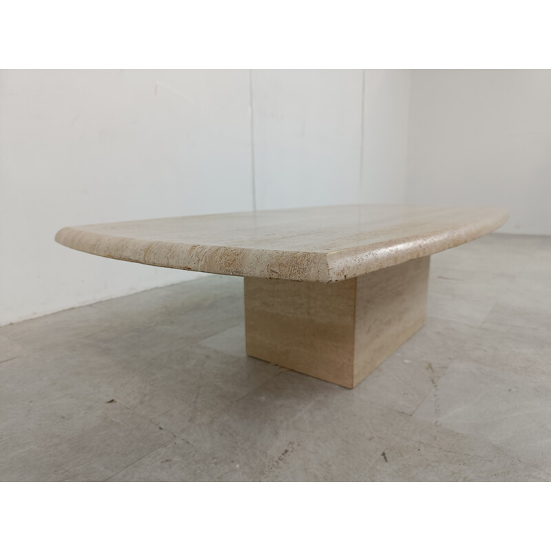 Vintage travertine coffee table, Italy 1970