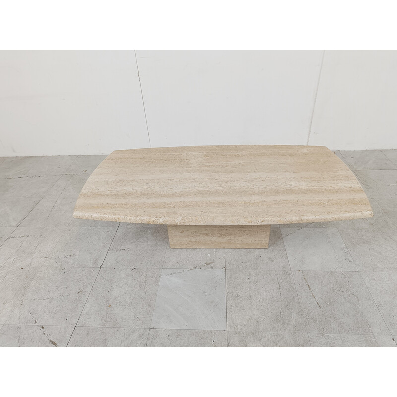 Vintage travertine coffee table, Italy 1970