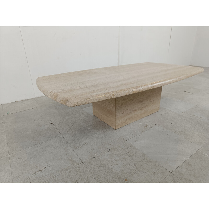 Vintage travertine coffee table, Italy 1970