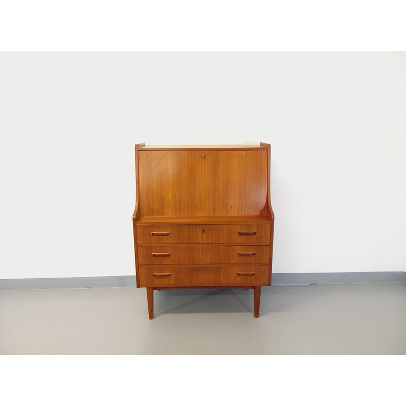 Scandinavian vintage teak secretary by Gunnar Nielsen Tibergaard, 1950-1960