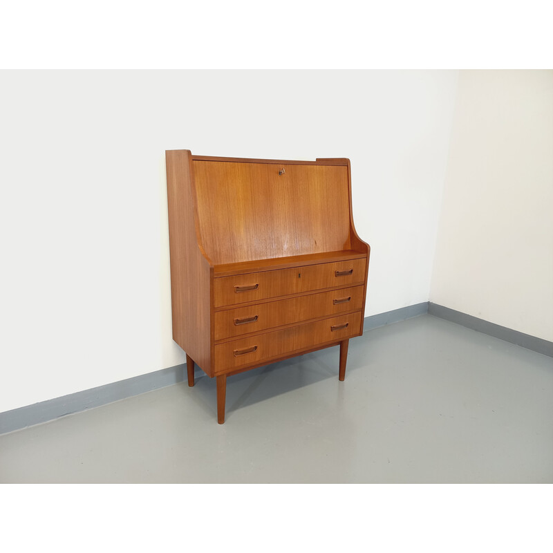 Scandinavian vintage teak secretary by Gunnar Nielsen Tibergaard, 1950-1960