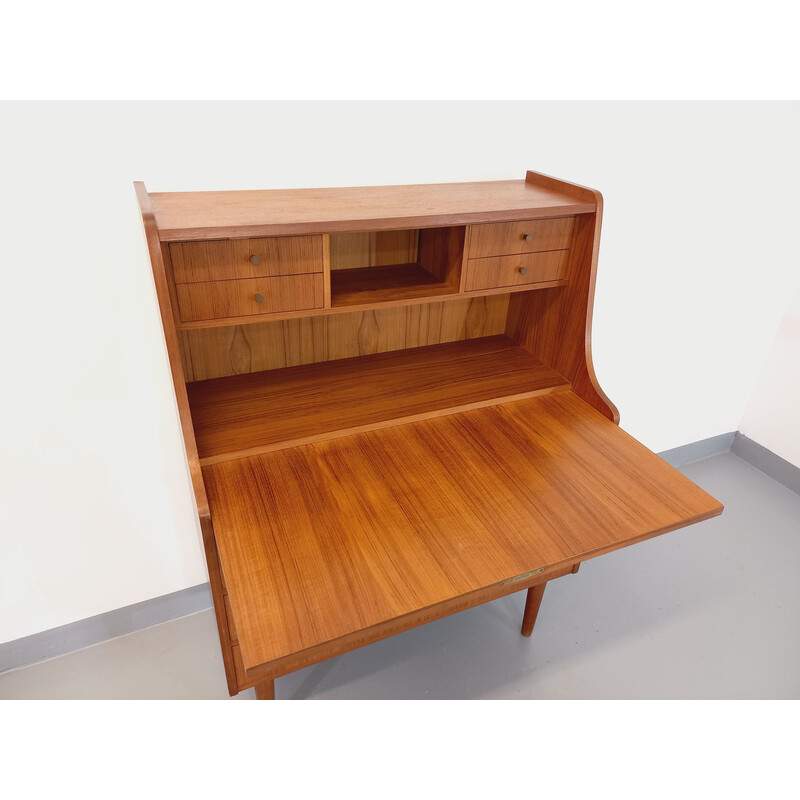 Scandinavian vintage teak secretary by Gunnar Nielsen Tibergaard, 1950-1960