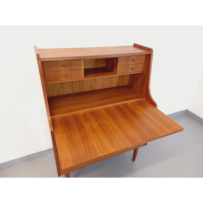 Scandinavische vintage teakhouten secretaire van Gunnar Nielsen Tibergaard, 1950-1960