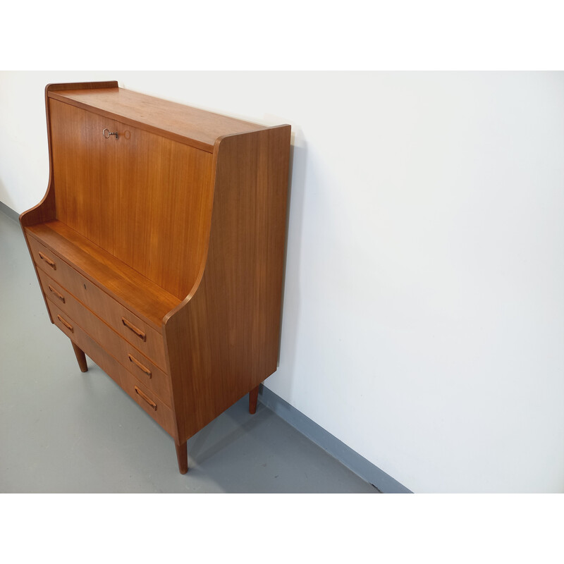 Scandinavian vintage teak secretary by Gunnar Nielsen Tibergaard, 1950-1960