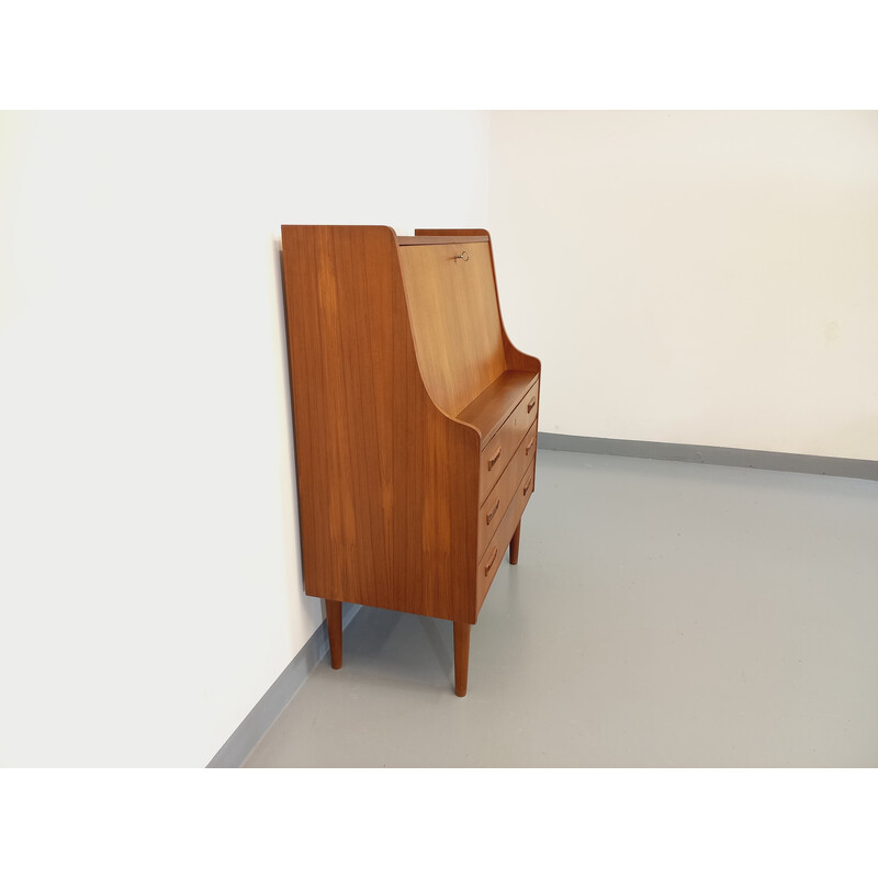 Scandinavian vintage teak secretary by Gunnar Nielsen Tibergaard, 1950-1960