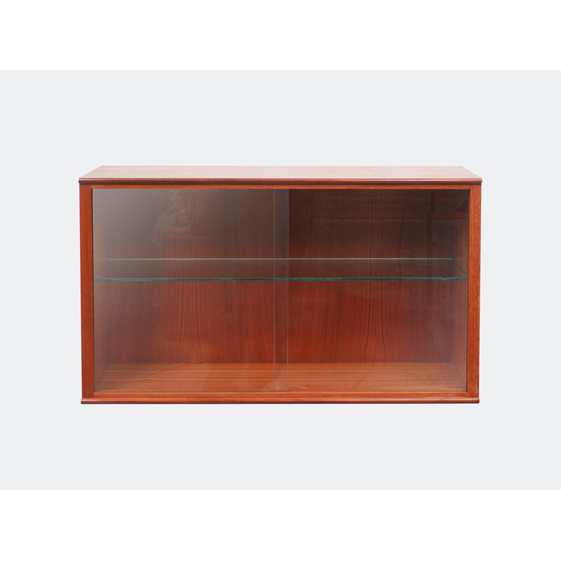 Vintage wall display cabinet in teak, 1960s