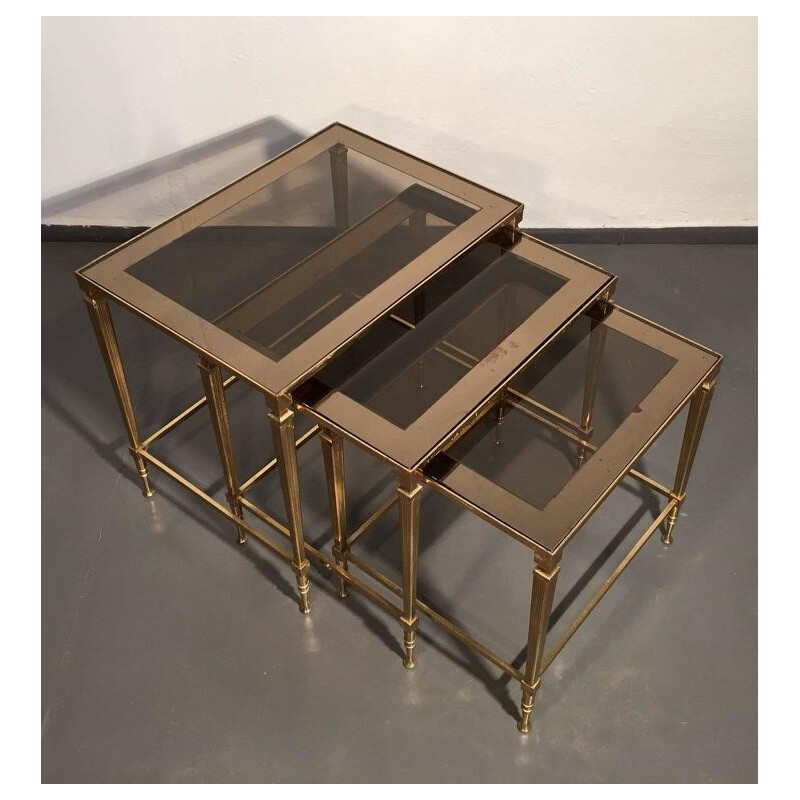 Set of Hollywood Regency Maison Jansen nesting tables - 1960s