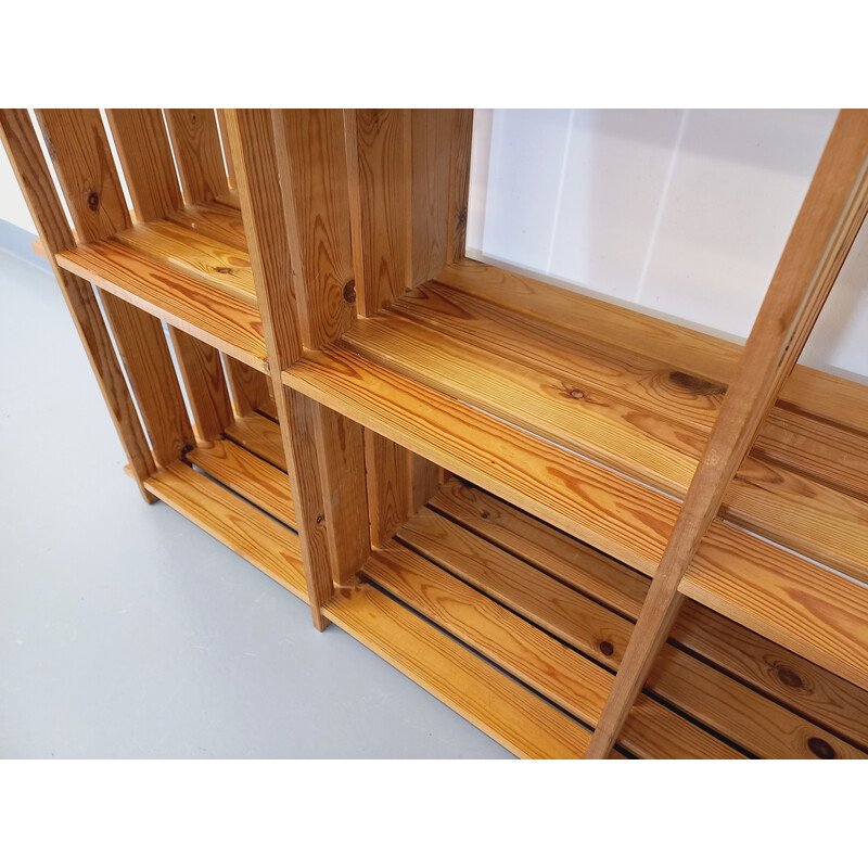 Vintage pine staircase bookcase, 1980