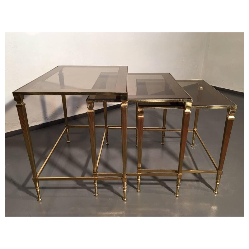 Set of Hollywood Regency Maison Jansen nesting tables - 1960s