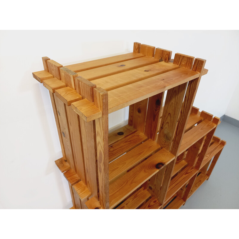 Vintage pine staircase bookcase, 1980