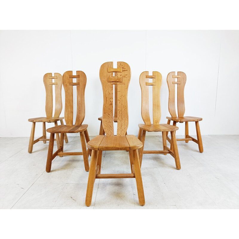 Ensemble de 6 chaises vintage par Depuydt, Belgique 1960