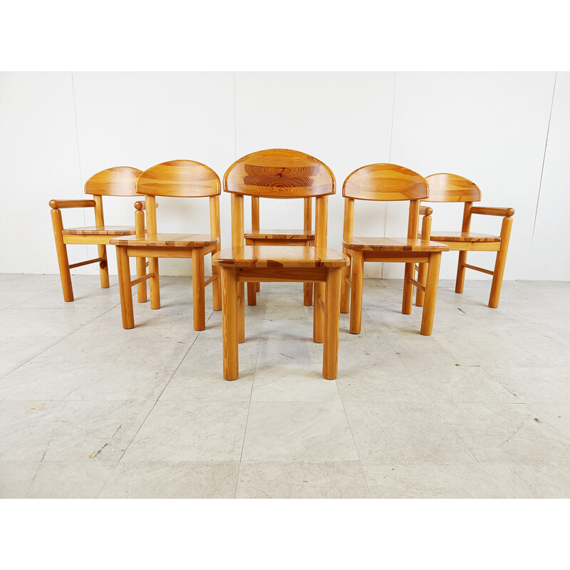 Set di 6 sedie vintage in pino di Rainer Daumiller per Hirtshals Savvaerk, Danimarca 1980