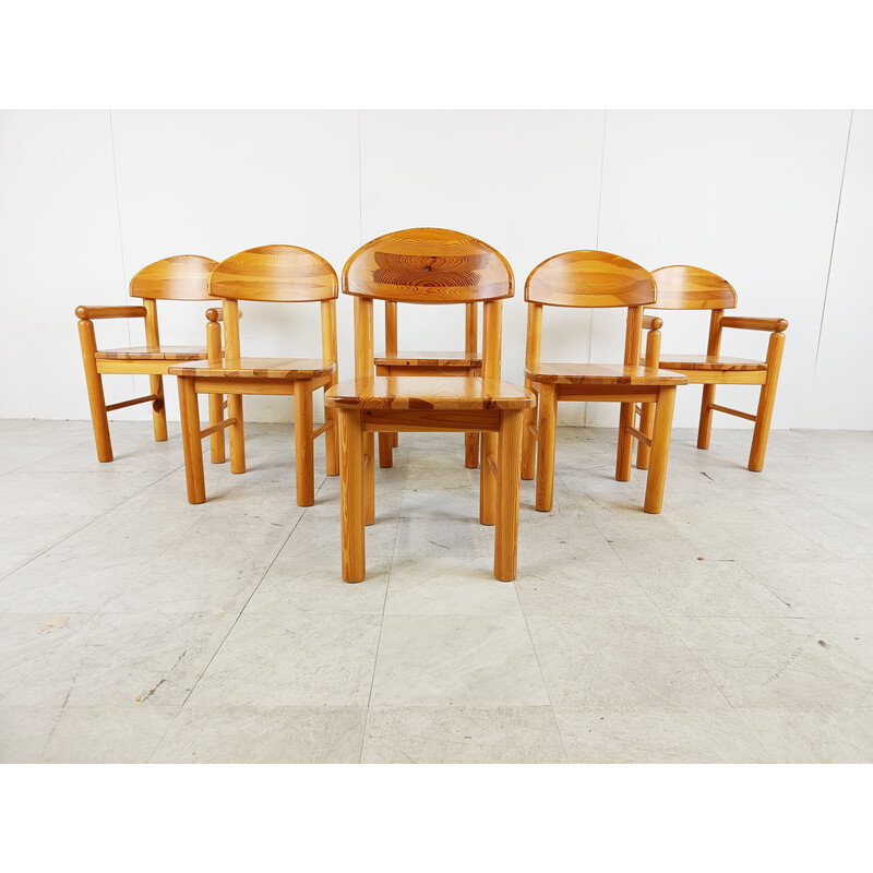 Set of 6 vintage pine chairs by Rainer Daumiller for Hirtshals Savvaerk, Denmark 1980