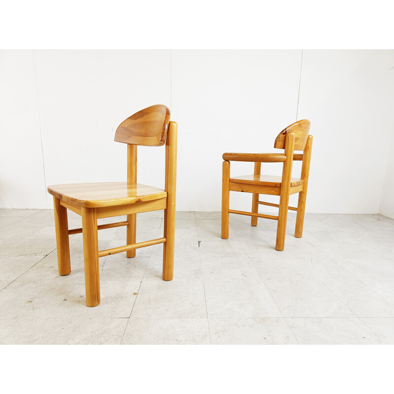 Conjunto de 6 cadeiras vintage em pinho de Rainer Daumiller para Hirtshals Savvaerk, Dinamarca 1980
