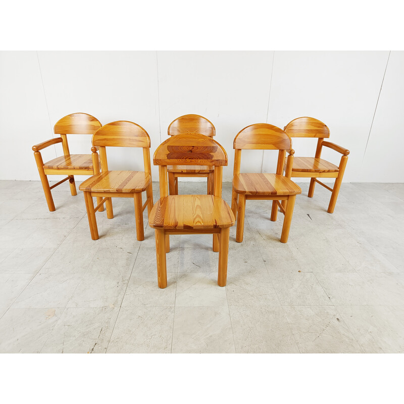 Ensemble de 6 chaises vintage en pin par Rainer Daumiller pour Hirtshals Savvaerk, Danemark 1980