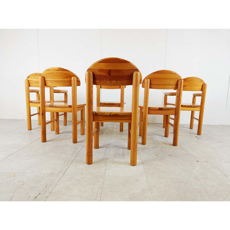 Set of 6 vintage pine chairs by Rainer Daumiller for Hirtshals Savvaerk, Denmark 1980