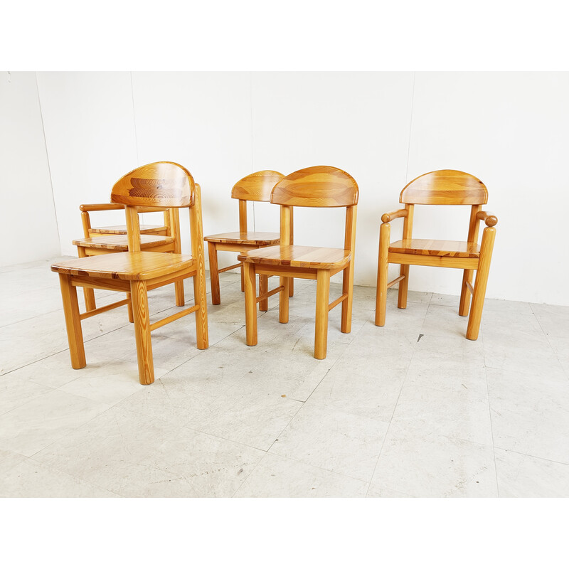 Set of 6 vintage pine chairs by Rainer Daumiller for Hirtshals Savvaerk, Denmark 1980