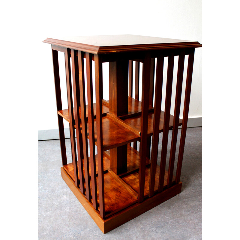 Vintage mahogany revolving bookcase