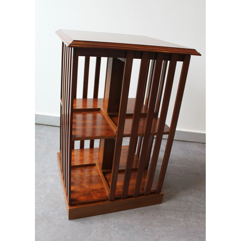 Vintage mahogany revolving bookcase