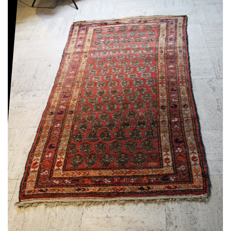 Vintage Persian rug Sarouk mir in virgin wool