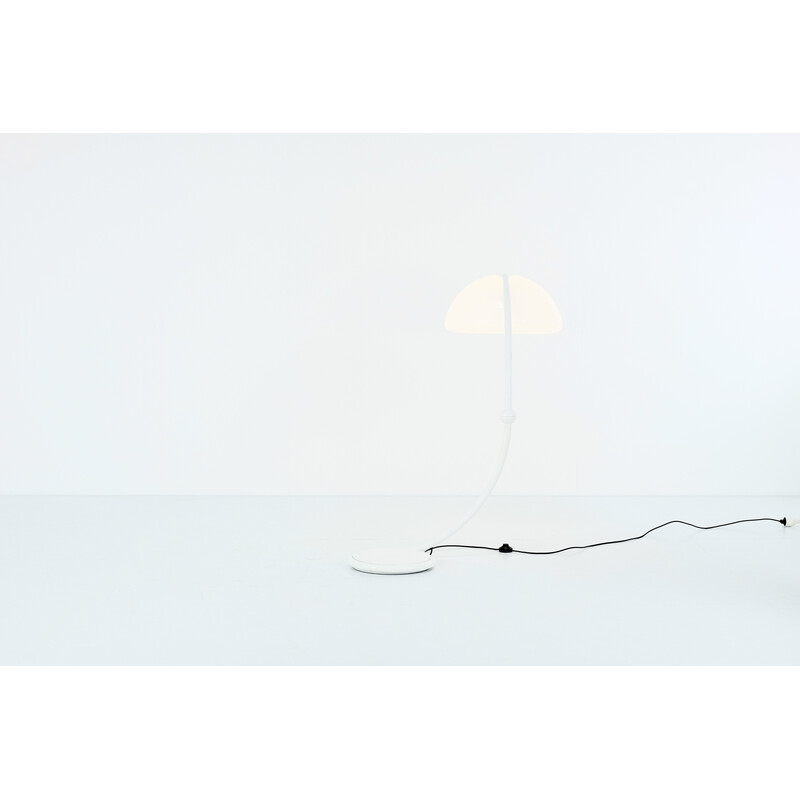 Vintage Serpente floor lamp in metal by Elio Martinelli for Martinelli Luce, Italy 1960