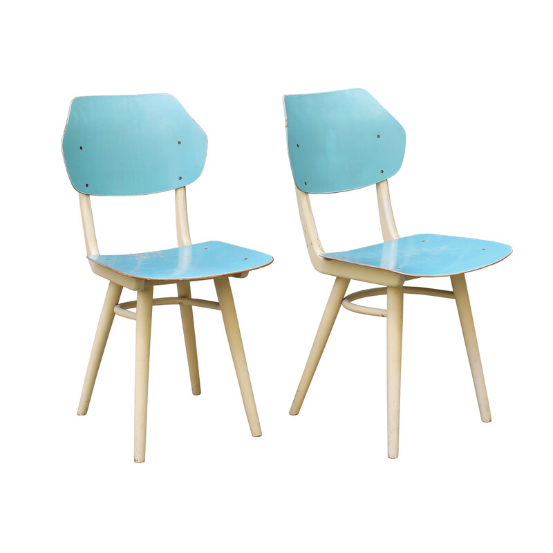 Pair of vintage chairs by Ton, 1960