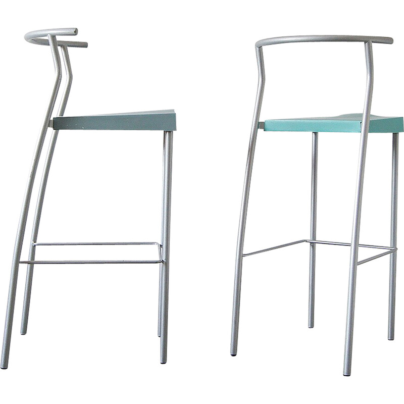 Pair of vintage Hi-Glob bar stools by Philippe Starck for Kartell, 1990