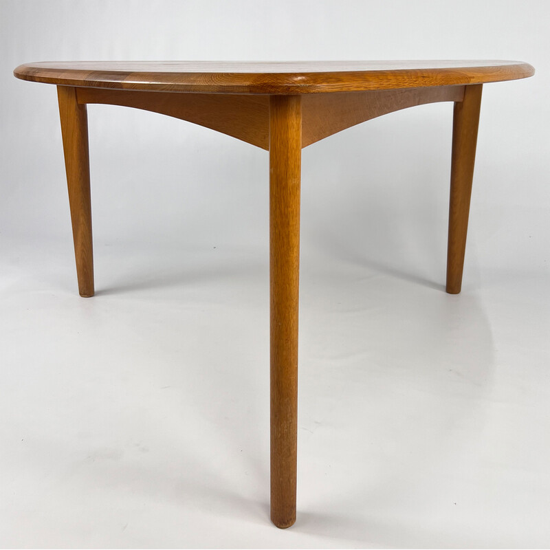 Mesa de comedor vintage de roble macizo, Francia 1960